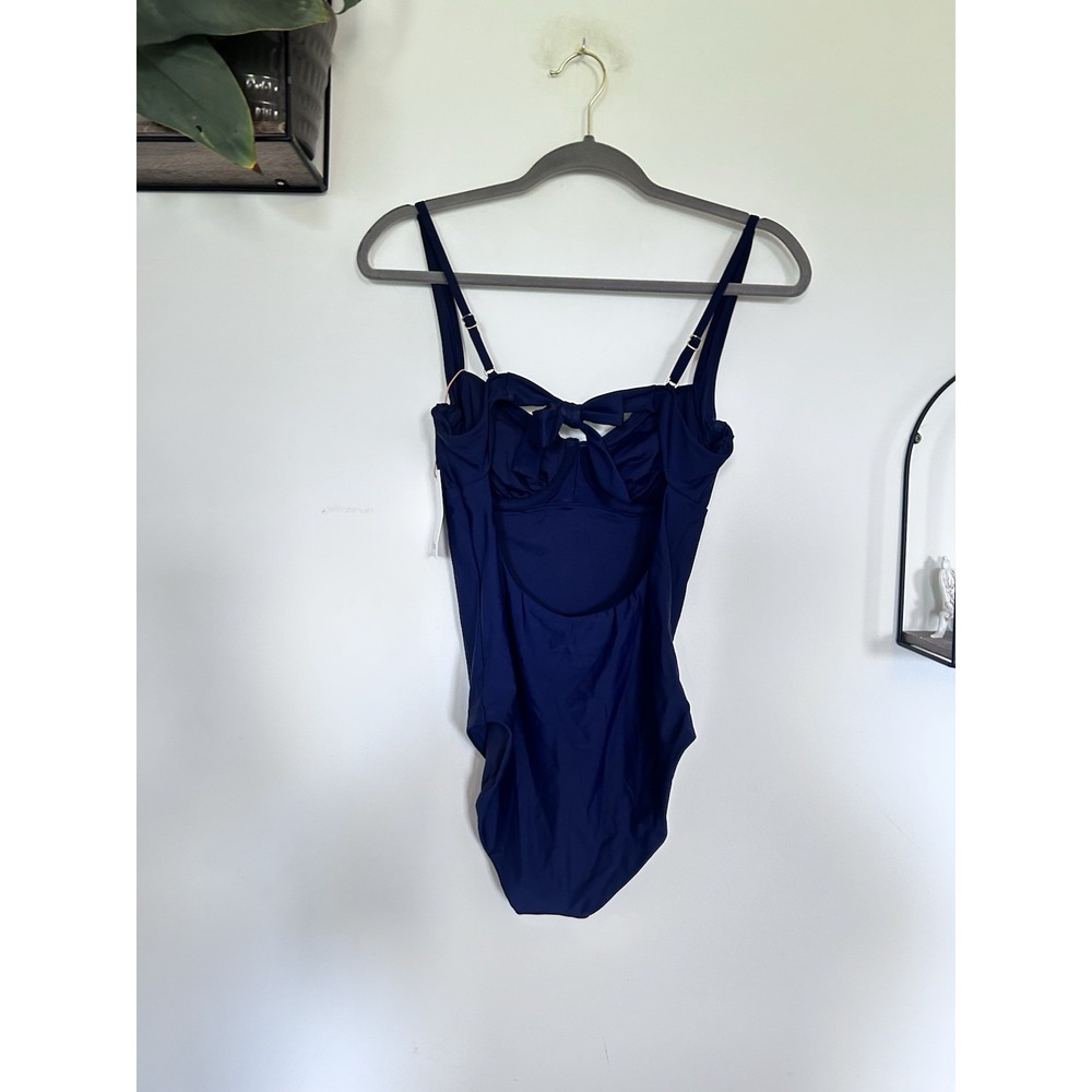 NWT Quince Deep Navy Italian Underwire One Piece Swimsuit Medium - Picture 2 of 3